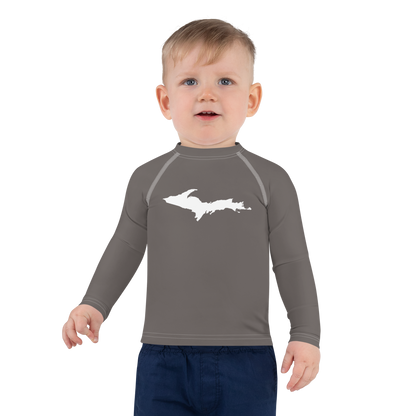 Michigan Upper Peninsula Rash Guard (w/ UP Outline) | Toddler - Warren Tank Grey