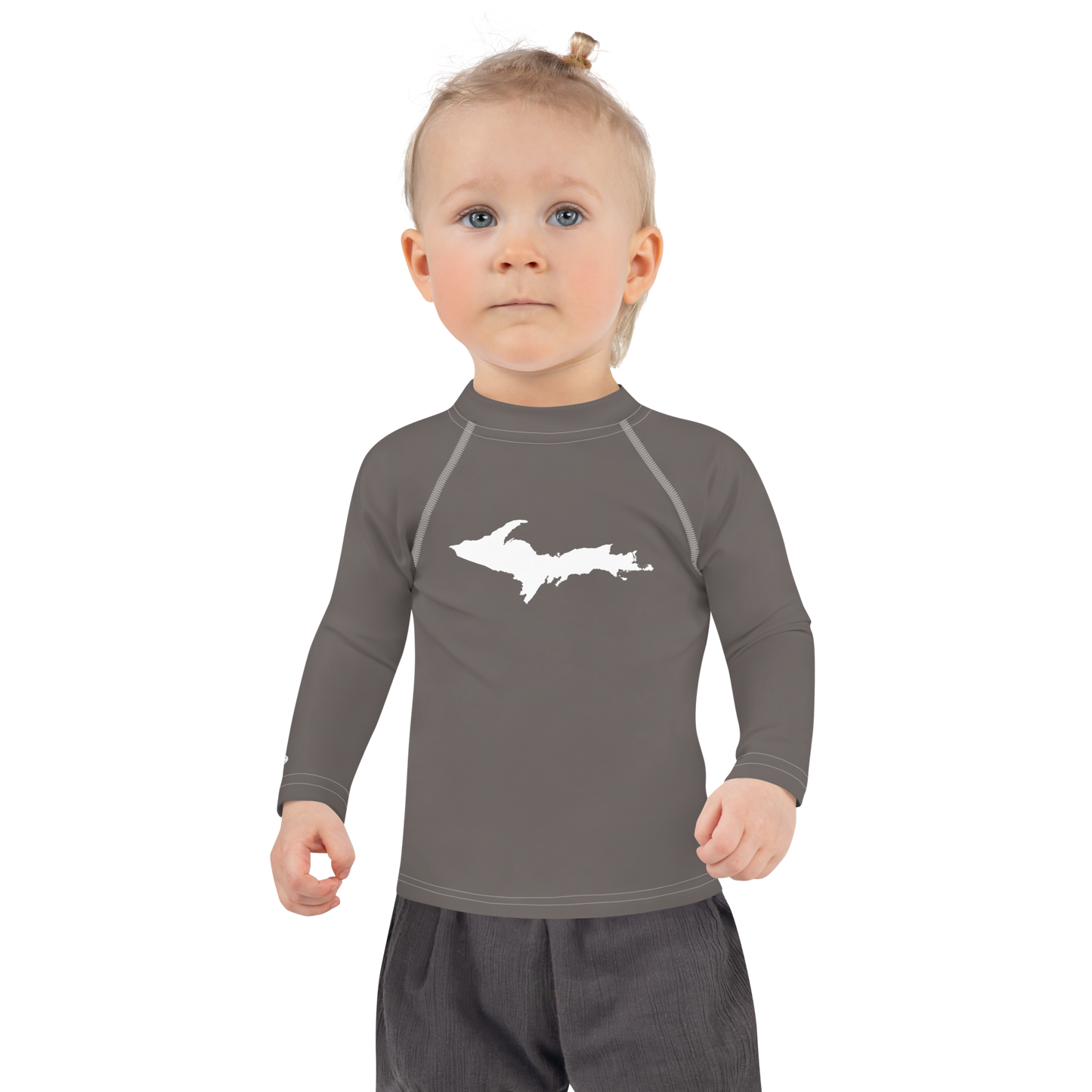 Michigan Upper Peninsula Rash Guard (w/ UP Outline) | Toddler - Warren Tank Grey