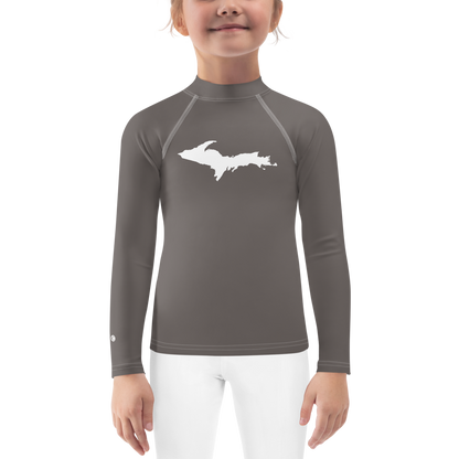 Michigan Upper Peninsula Rash Guard (w/ UP Outline) | Toddler - Warren Tank Grey