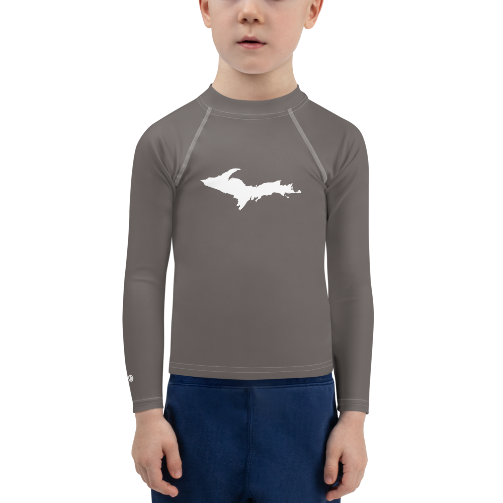 Michigan Upper Peninsula Rash Guard (w/ UP Outline) | Toddler - Warren Tank Grey