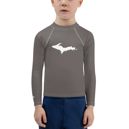 Michigan Upper Peninsula Rash Guard (w/ UP Outline) | Toddler - Warren Tank Grey