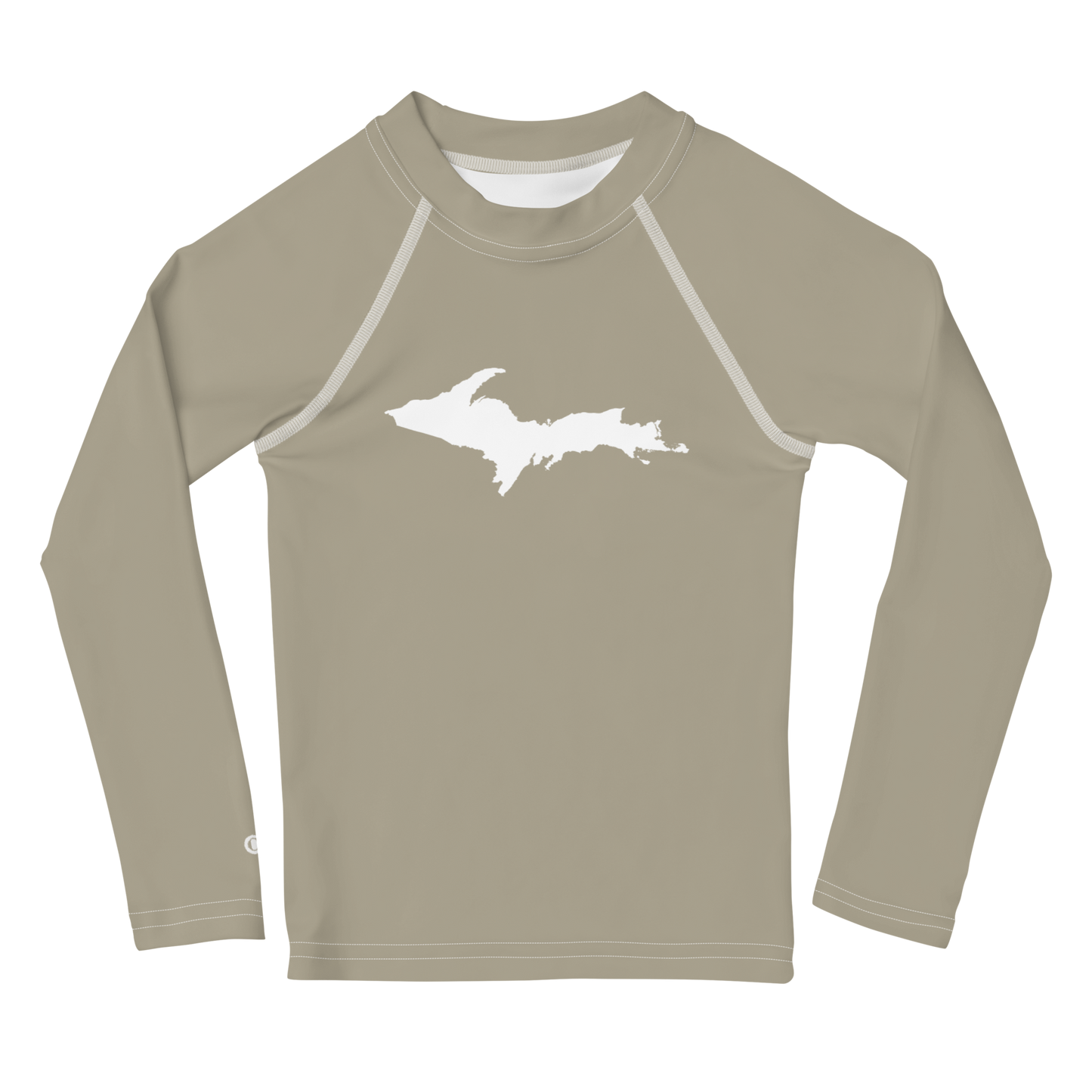 Michigan Upper Peninsula Rash Guard (w/ UP Outline) | Toddler - Petoskey Store Beige