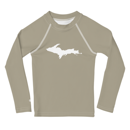 Michigan Upper Peninsula Rash Guard (w/ UP Outline) | Toddler - Petoskey Store Beige