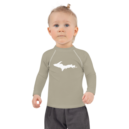 Michigan Upper Peninsula Rash Guard (w/ UP Outline) | Toddler - Petoskey Store Beige