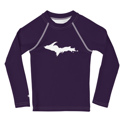 Michigan Upper Peninsula Rash Guard (w/ UP Outline) | Toddler - Blackcurrant