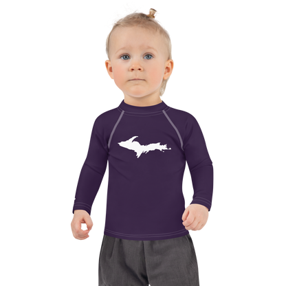 Michigan Upper Peninsula Rash Guard (w/ UP Outline) | Toddler - Blackcurrant