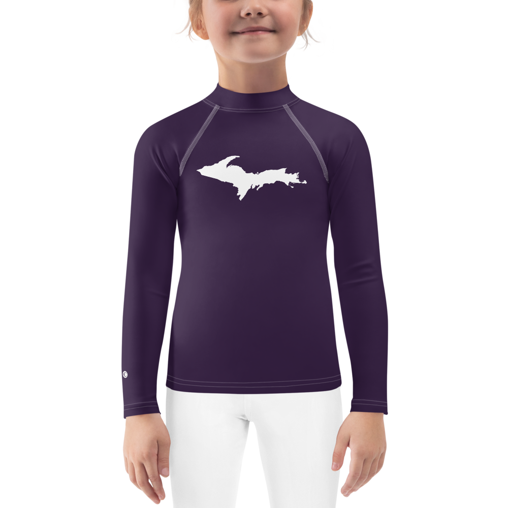 Michigan Upper Peninsula Rash Guard (w/ UP Outline) | Toddler - Blackcurrant