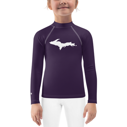 Michigan Upper Peninsula Rash Guard (w/ UP Outline) | Toddler - Blackcurrant