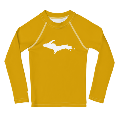 Michigan Upper Peninsula Rash Guard (w/ UP Outline) | Toddler - Gold