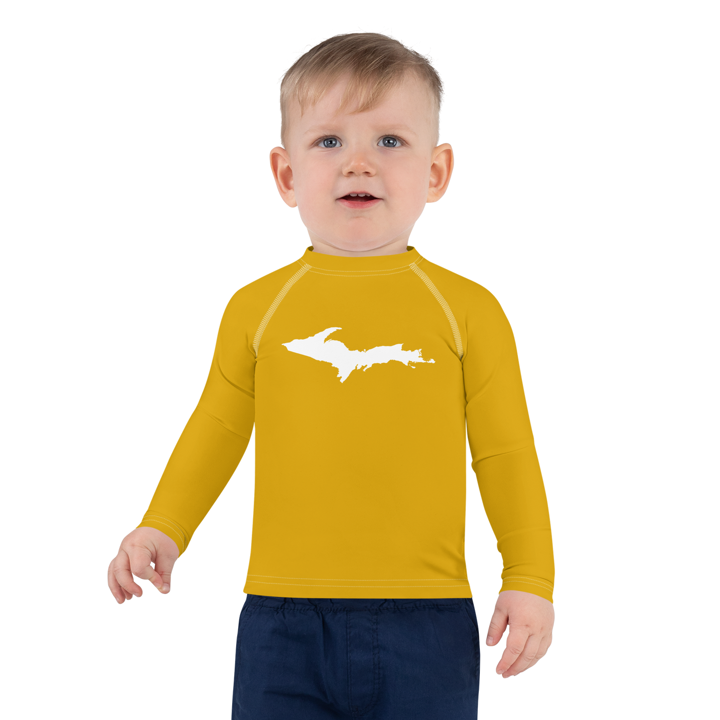 Michigan Upper Peninsula Rash Guard (w/ UP Outline) | Toddler - Gold