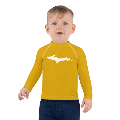 Michigan Upper Peninsula Rash Guard (w/ UP Outline) | Toddler - Gold