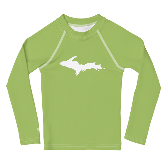 Michigan Upper Peninsula Rash Guard (w/ UP Outline) | Toddler - Gooseberry Green