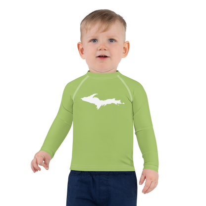 Michigan Upper Peninsula Rash Guard (w/ UP Outline) | Toddler - Gooseberry Green