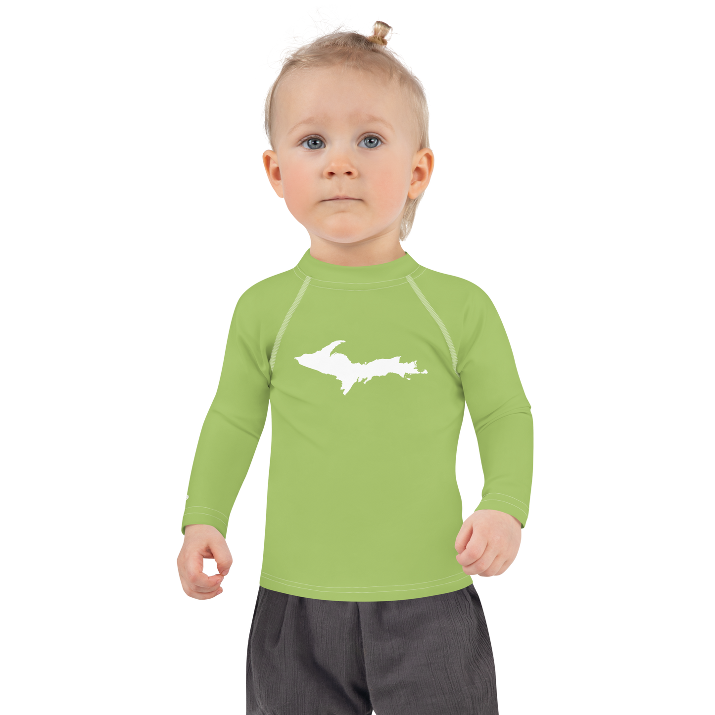 Michigan Upper Peninsula Rash Guard (w/ UP Outline) | Toddler - Gooseberry Green