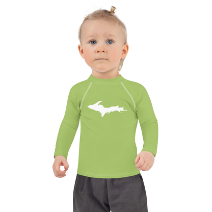 Michigan Upper Peninsula Rash Guard (w/ UP Outline) | Toddler - Gooseberry Green