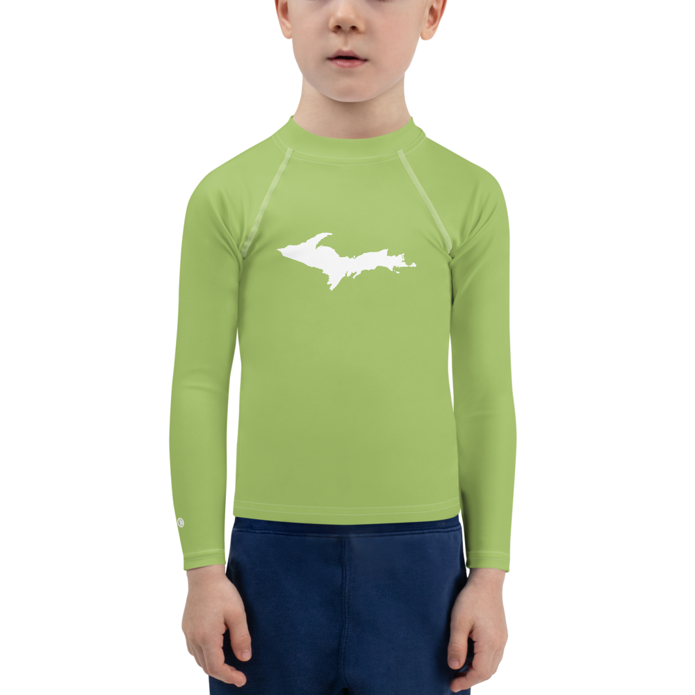 Michigan Upper Peninsula Rash Guard (w/ UP Outline) | Toddler - Gooseberry Green