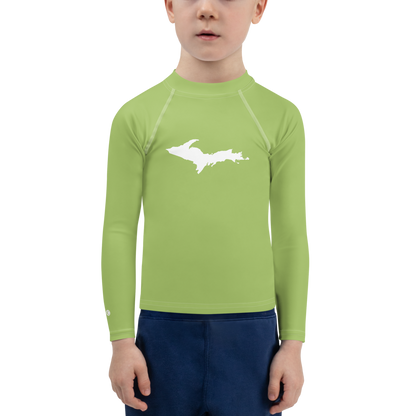 Michigan Upper Peninsula Rash Guard (w/ UP Outline) | Toddler - Gooseberry Green