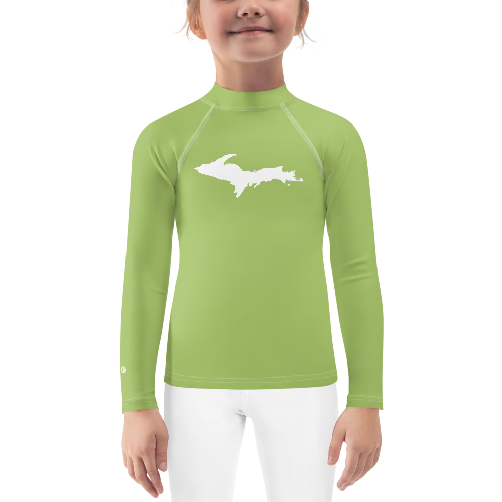 Michigan Upper Peninsula Rash Guard (w/ UP Outline) | Toddler - Gooseberry Green