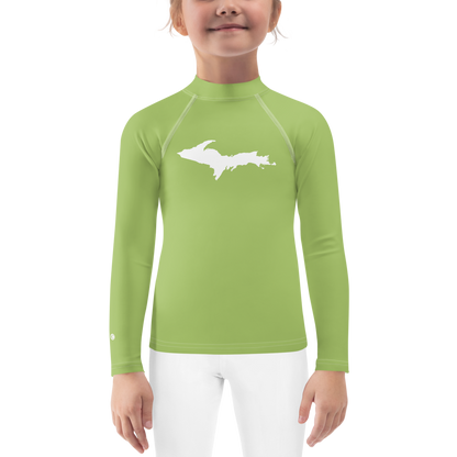 Michigan Upper Peninsula Rash Guard (w/ UP Outline) | Toddler - Gooseberry Green