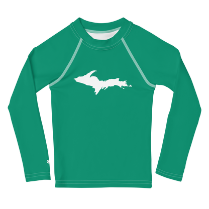 Michigan Upper Peninsula Rash Guard (w/ UP Outline) | Toddler - Emerald Green