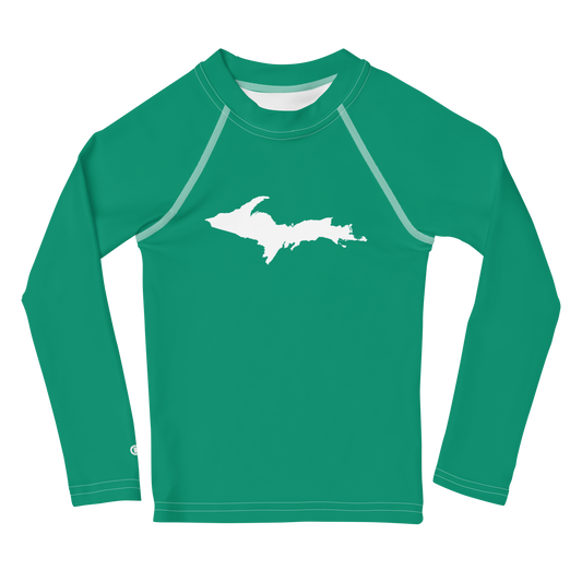 Michigan Upper Peninsula Rash Guard (w/ UP Outline) | Toddler - Emerald Green