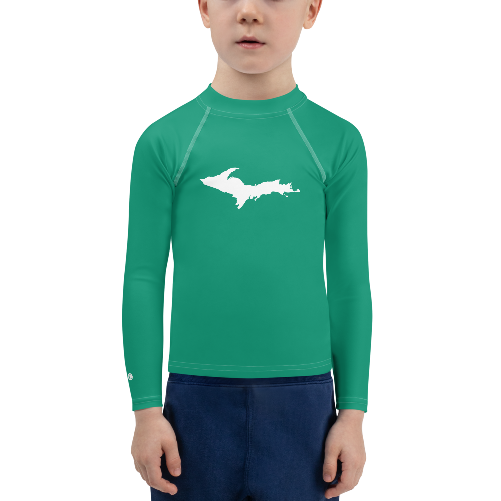 Michigan Upper Peninsula Rash Guard (w/ UP Outline) | Toddler - Emerald Green