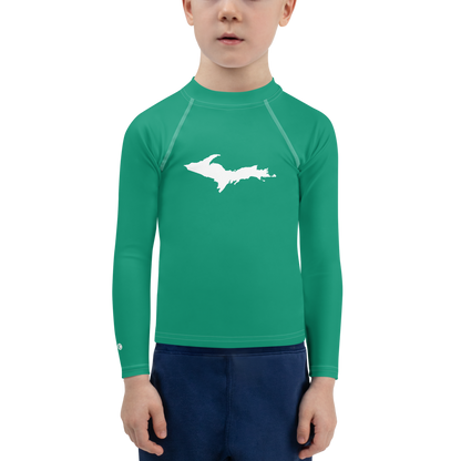 Michigan Upper Peninsula Rash Guard (w/ UP Outline) | Toddler - Emerald Green