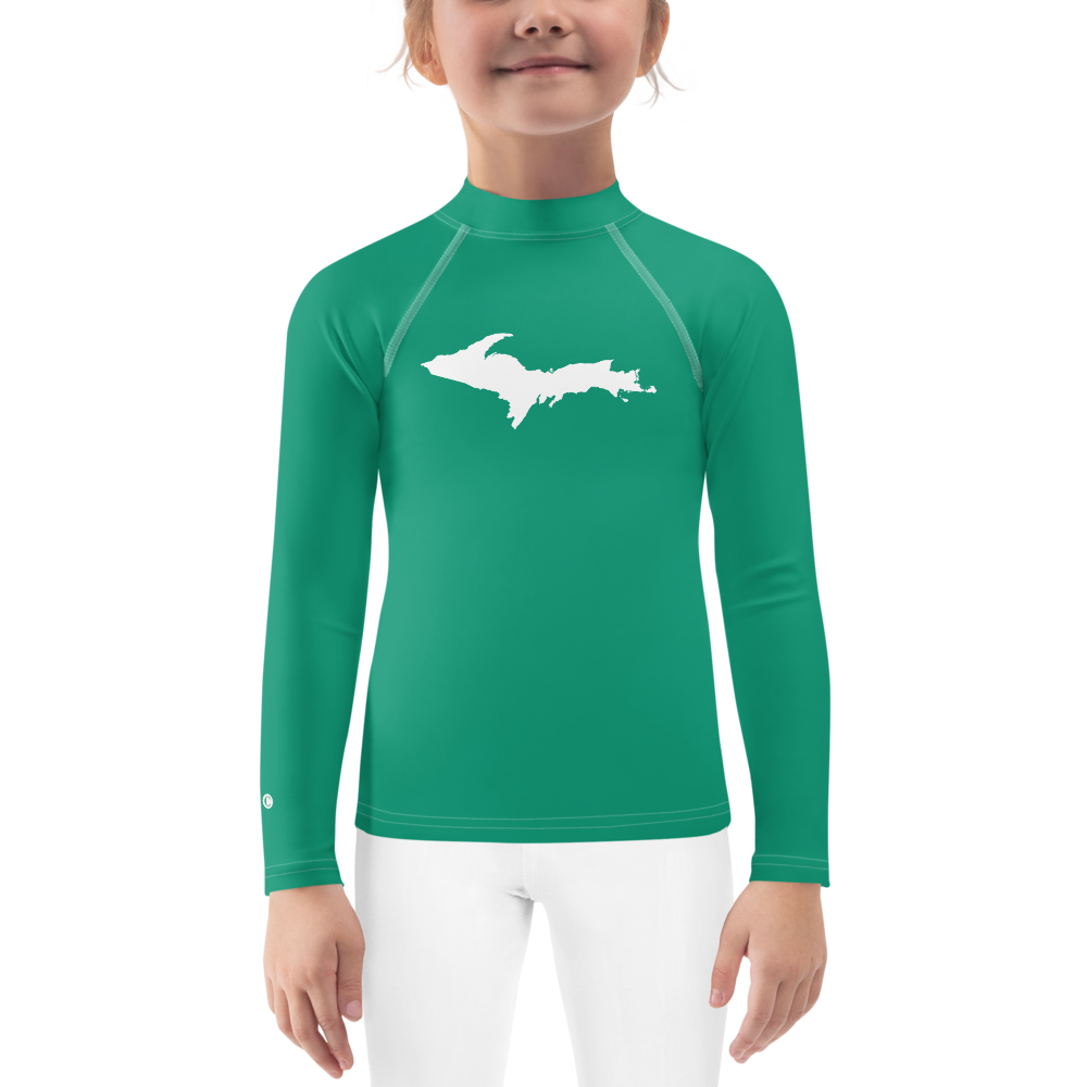 Michigan Upper Peninsula Rash Guard (w/ UP Outline) | Toddler - Emerald Green