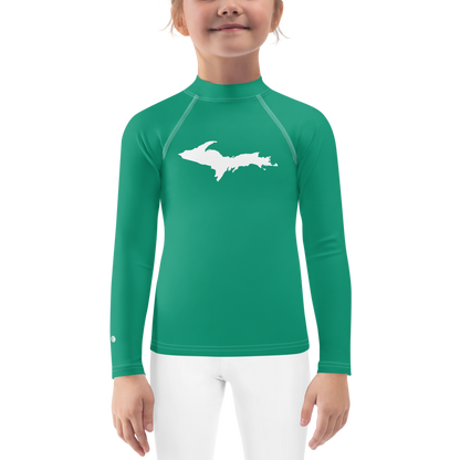 Michigan Upper Peninsula Rash Guard (w/ UP Outline) | Toddler - Emerald Green