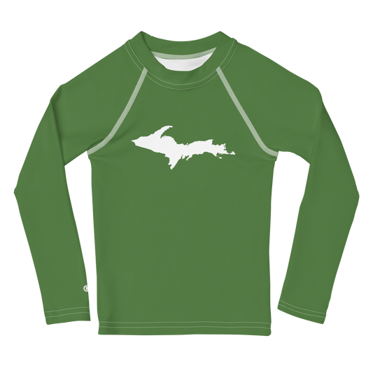 Michigan Upper Peninsula Rash Guard (w/ UP Outline) | Toddler - Pine Green