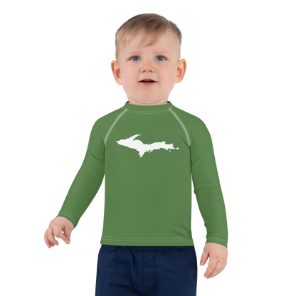 Michigan Upper Peninsula Rash Guard (w/ UP Outline) | Toddler - Pine Green