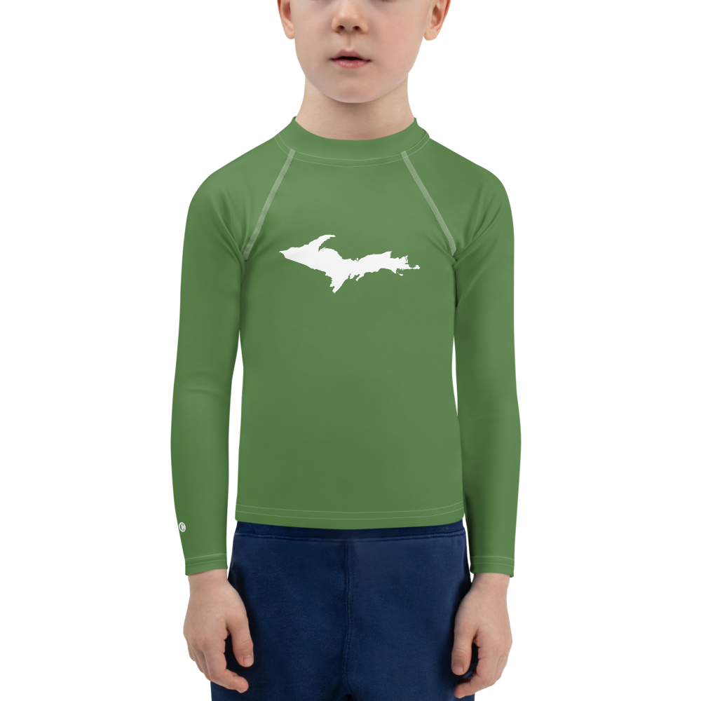 Michigan Upper Peninsula Rash Guard (w/ UP Outline) | Toddler - Pine Green