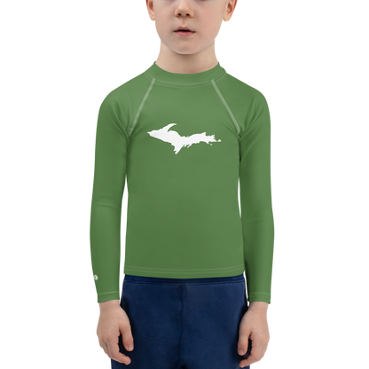 Michigan Upper Peninsula Rash Guard (w/ UP Outline) | Toddler - Pine Green