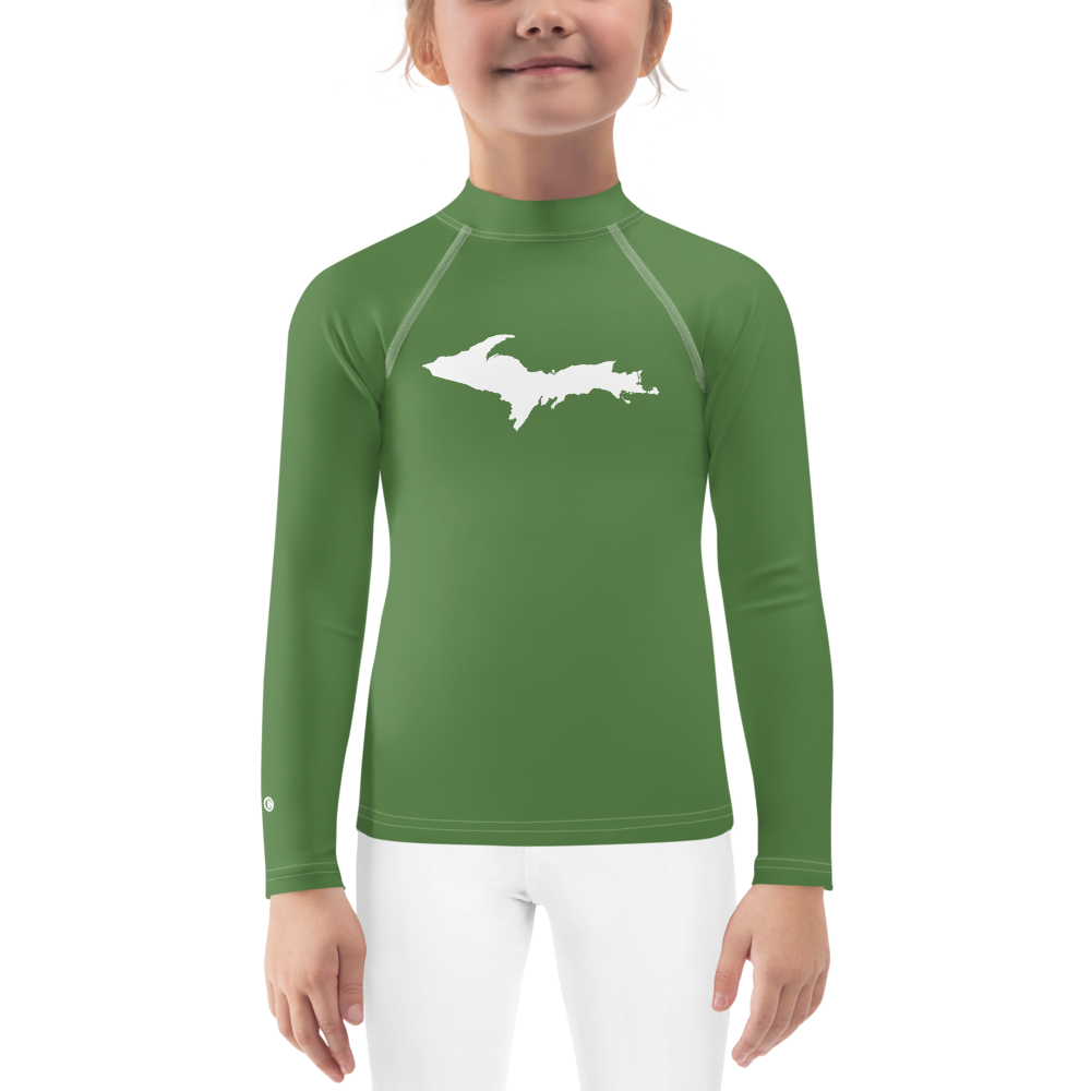 Michigan Upper Peninsula Rash Guard (w/ UP Outline) | Toddler - Pine Green