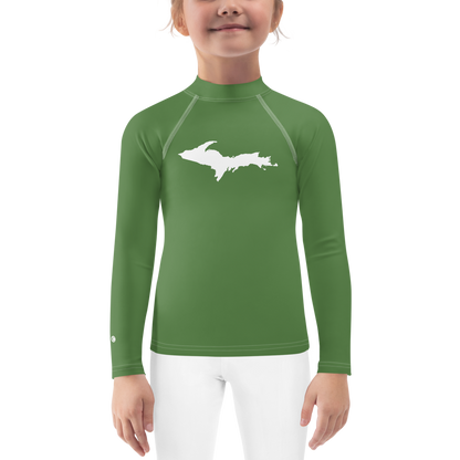 Michigan Upper Peninsula Rash Guard (w/ UP Outline) | Toddler - Pine Green