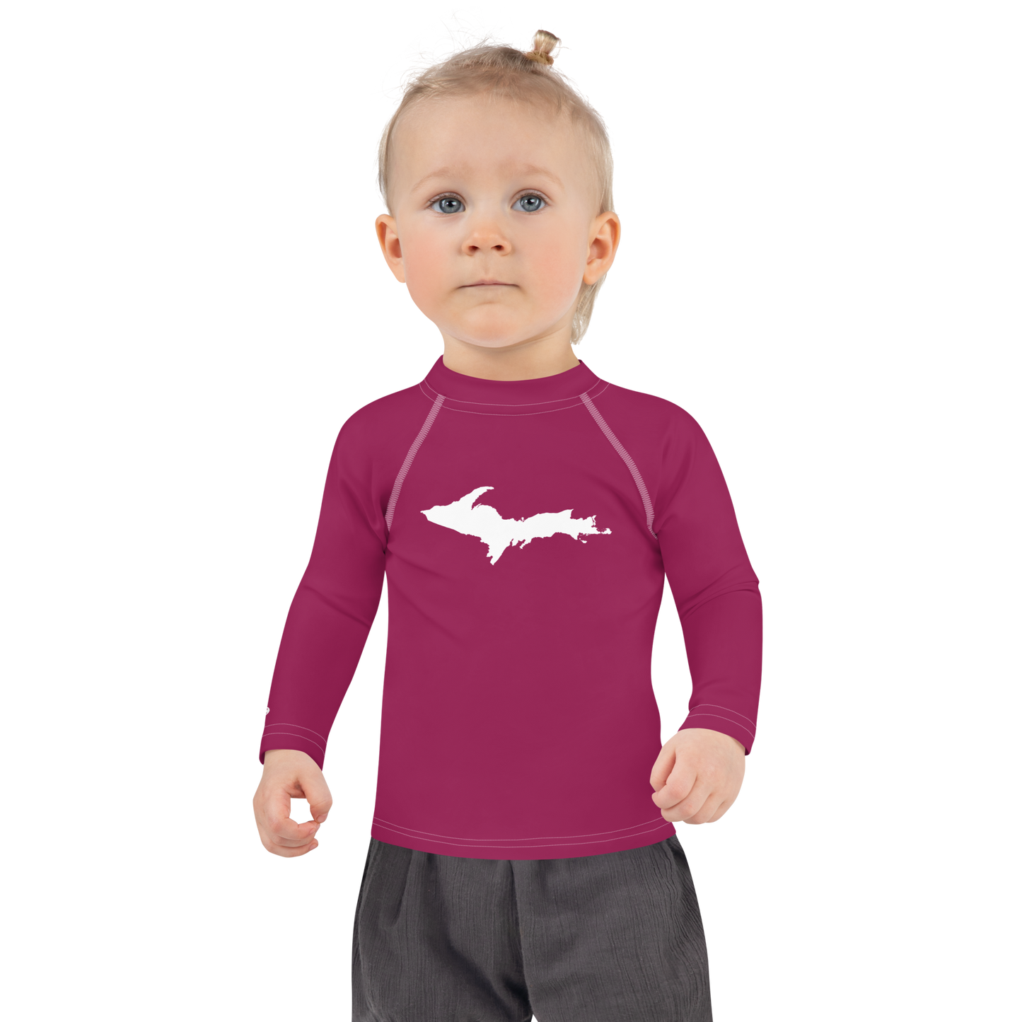 Michigan Upper Peninsula Rash Guard (w/ UP Outline) | Toddler - Army Green