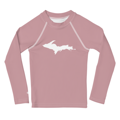 Michigan Upper Peninsula Rash Guard (w/ UP Outline) | Toddler - Ruby Red