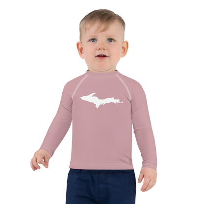 Michigan Upper Peninsula Rash Guard (w/ UP Outline) | Toddler - Ruby Red