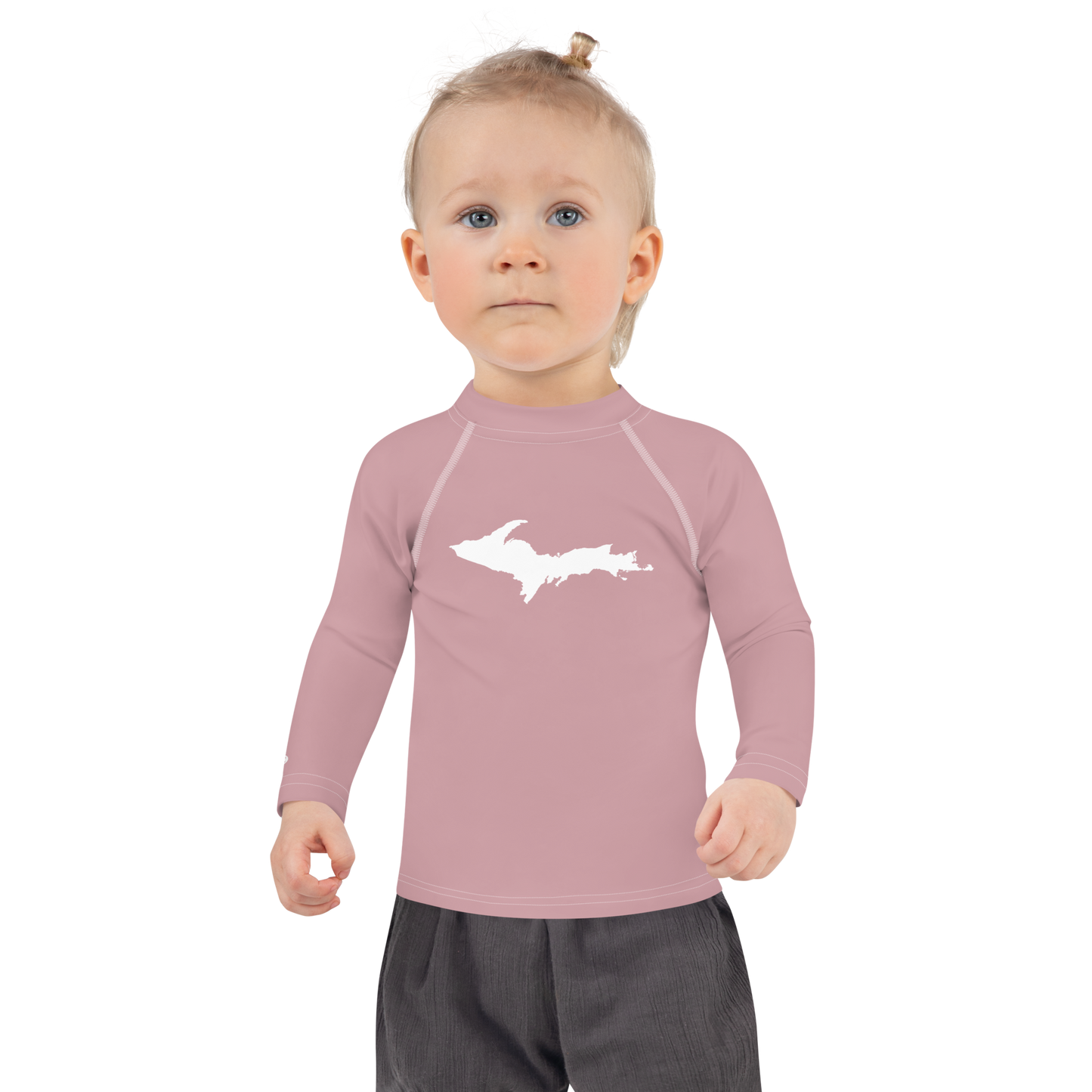 Michigan Upper Peninsula Rash Guard (w/ UP Outline) | Toddler - Ruby Red