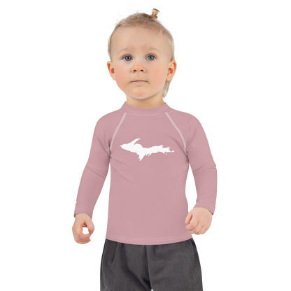 Michigan Upper Peninsula Rash Guard (w/ UP Outline) | Toddler - Ruby Red