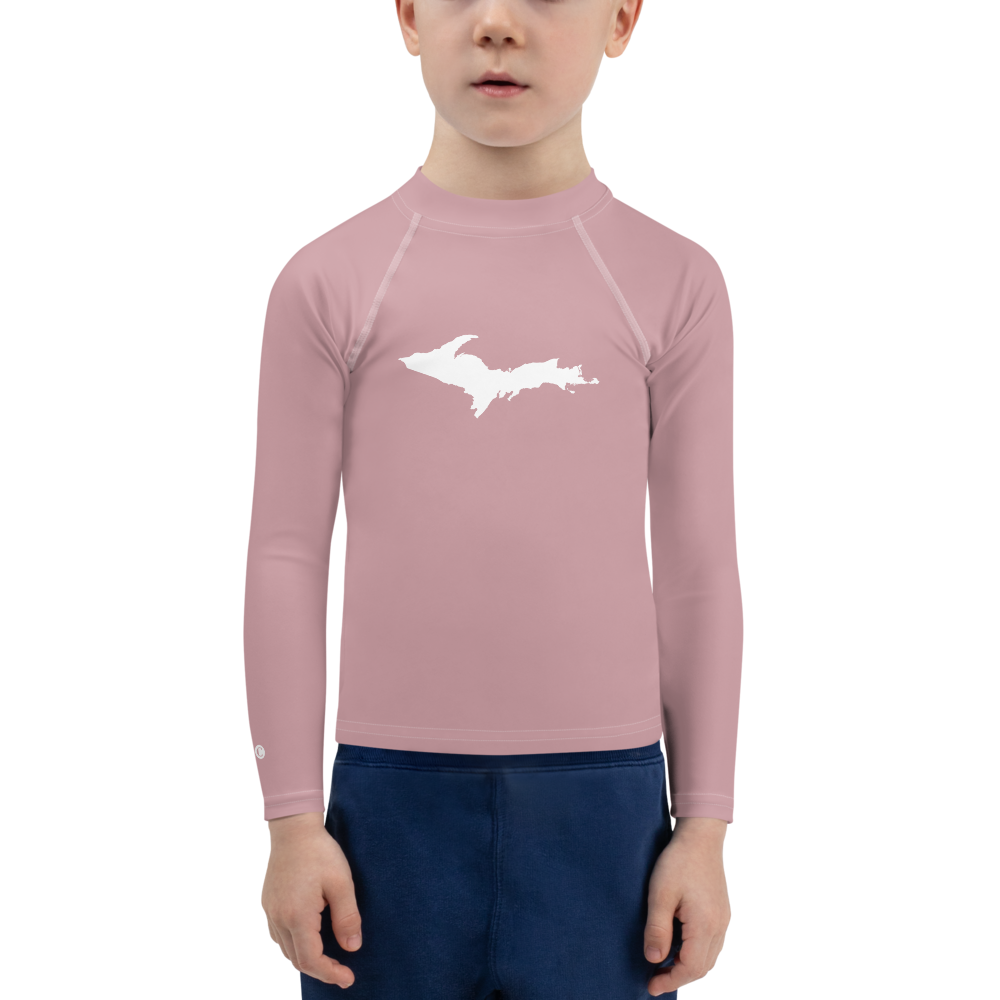 Michigan Upper Peninsula Rash Guard (w/ UP Outline) | Toddler - Ruby Red