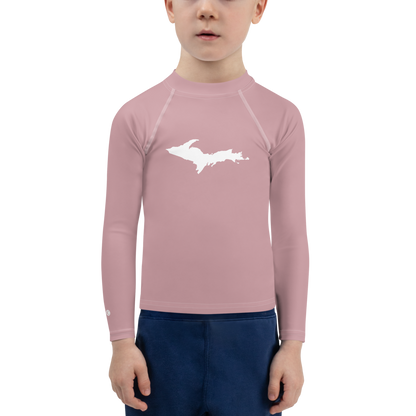 Michigan Upper Peninsula Rash Guard (w/ UP Outline) | Toddler - Ruby Red