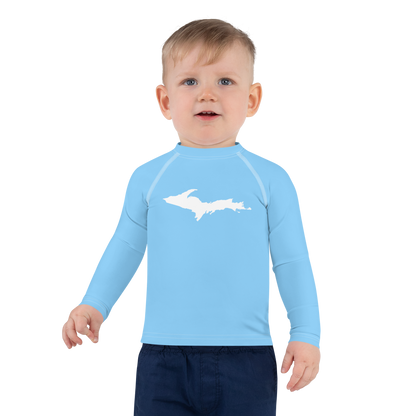 Michigan Upper Peninsula Rash Guard (w/ UP Outline) | Toddler - DTW Blue