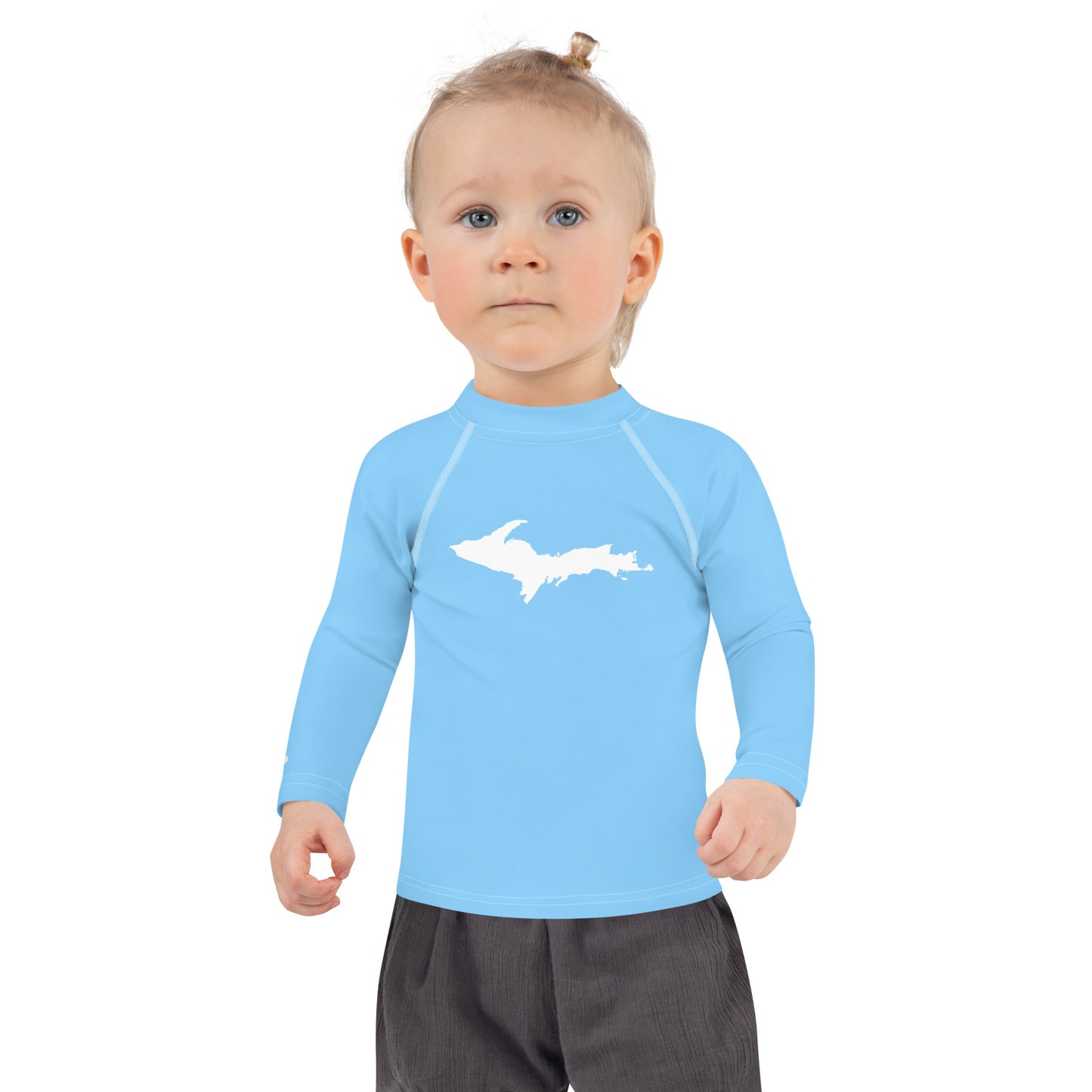 Michigan Upper Peninsula Rash Guard (w/ UP Outline) | Toddler - DTW Blue