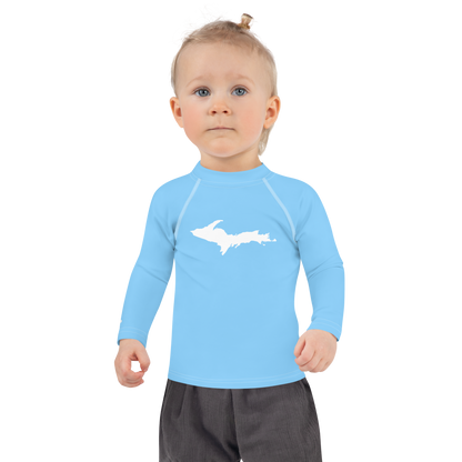 Michigan Upper Peninsula Rash Guard (w/ UP Outline) | Toddler - DTW Blue