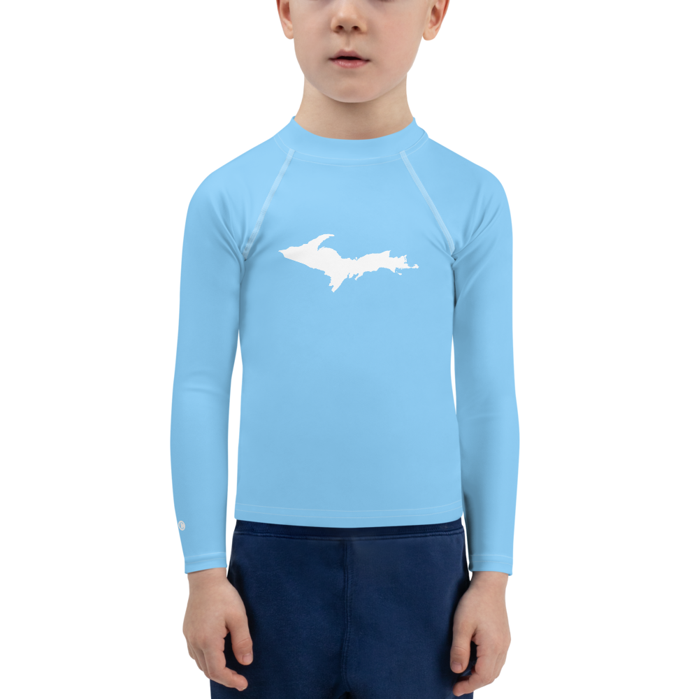 Michigan Upper Peninsula Rash Guard (w/ UP Outline) | Toddler - DTW Blue