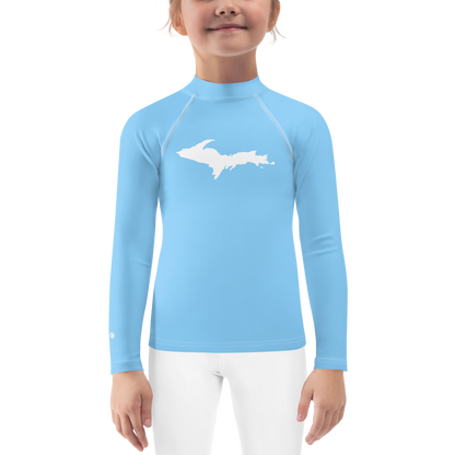 Michigan Upper Peninsula Rash Guard (w/ UP Outline) | Toddler - DTW Blue