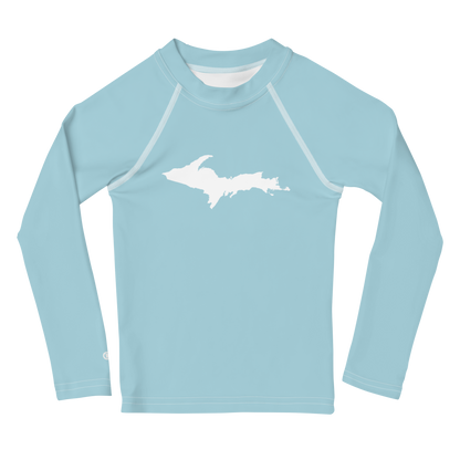 Michigan Upper Peninsula Rash Guard (w/ UP Outline) | Toddler - '58 Caddie Blue