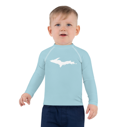 Michigan Upper Peninsula Rash Guard (w/ UP Outline) | Toddler - '58 Caddie Blue