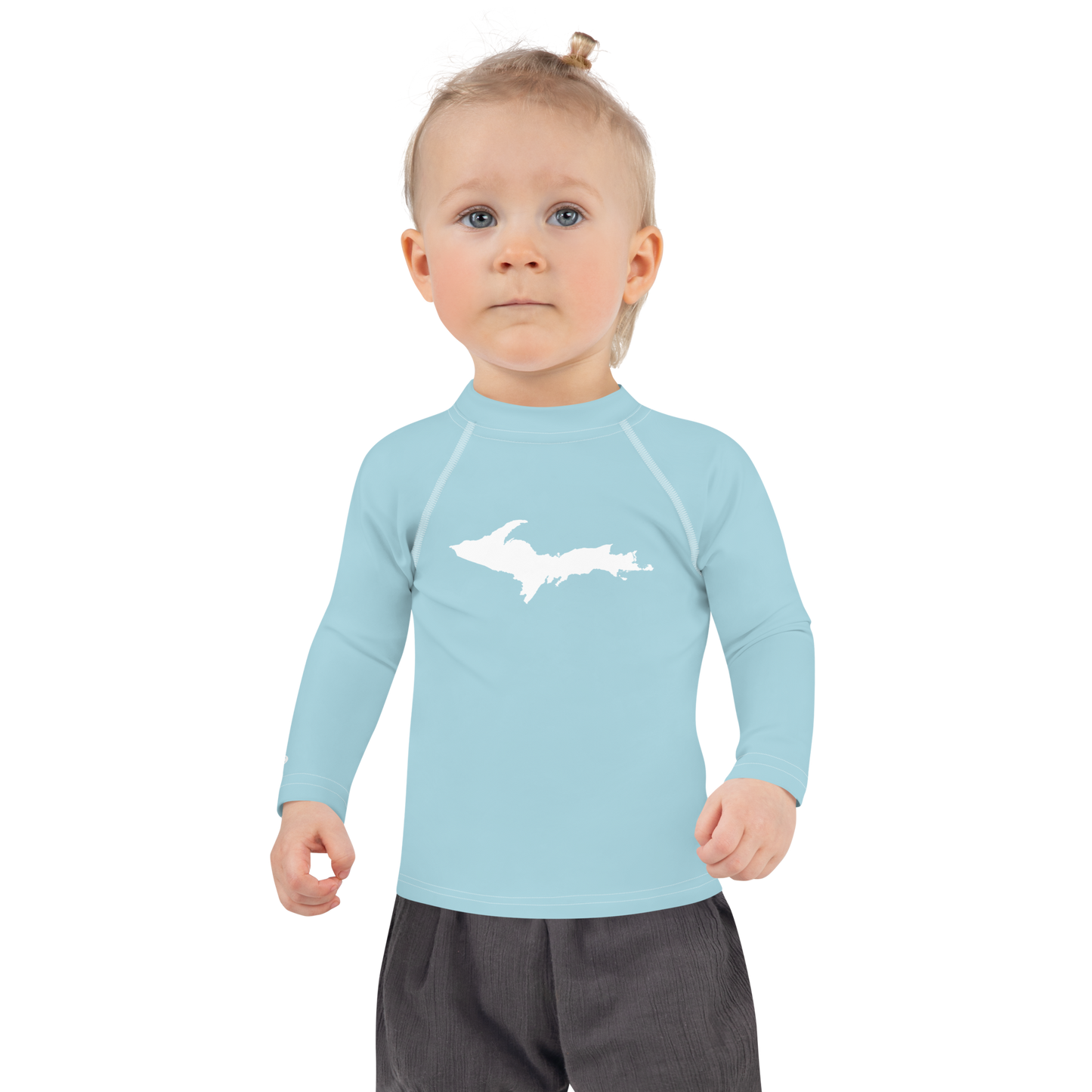 Michigan Upper Peninsula Rash Guard (w/ UP Outline) | Toddler - '58 Caddie Blue